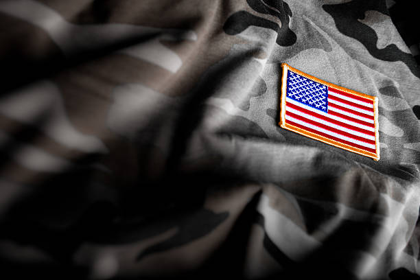 bandiera americana e camoflage (serie) militare - military armed forces us military army foto e immagini stock