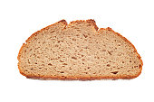bread slice on white with shadow