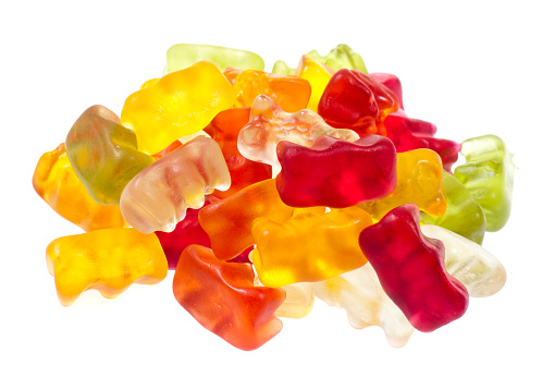 gummy bears isolated on white