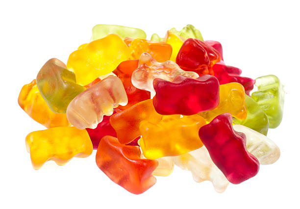 gummy bears gummy bears isolated on white gummi bears stock pictures, royalty-free photos & images