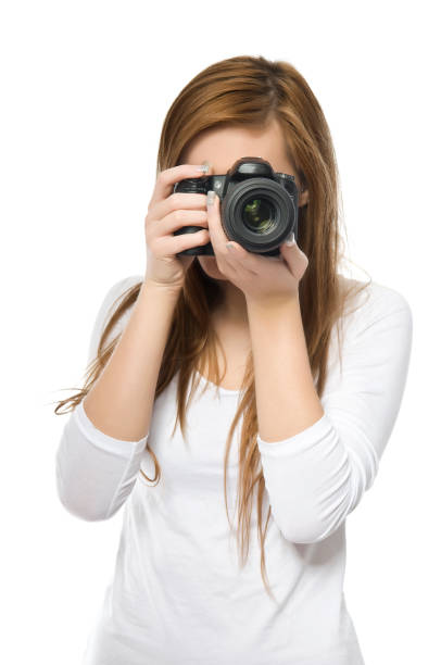 istock Click! - Young female photographer is shooting you 154945644