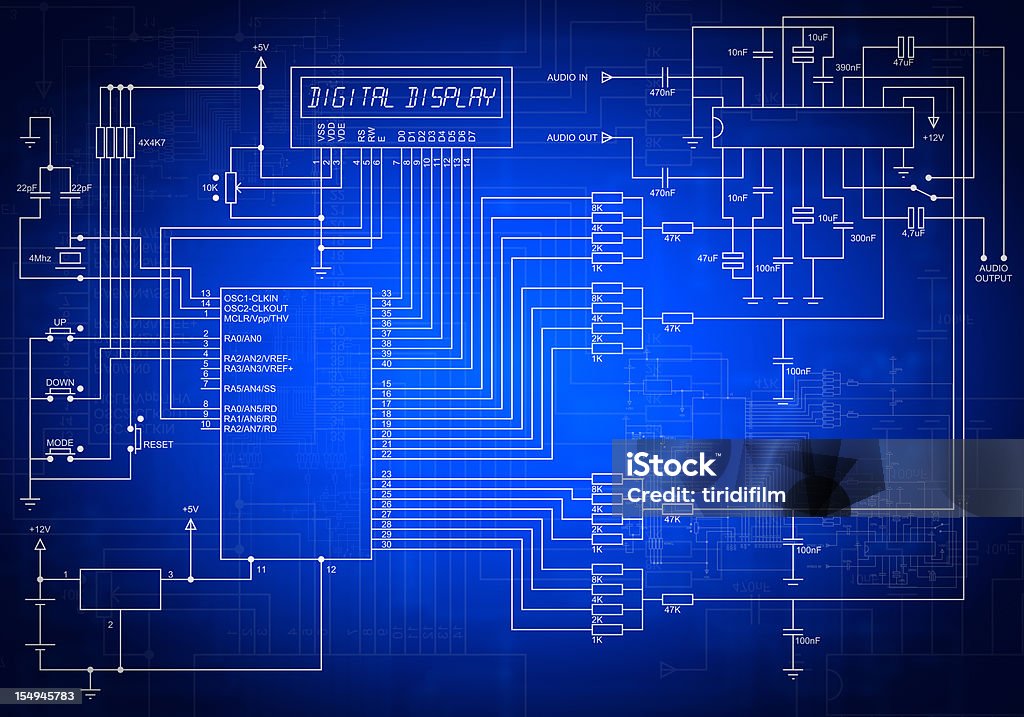 電子回路 - 図面のロイヤリティフリーストックフォト