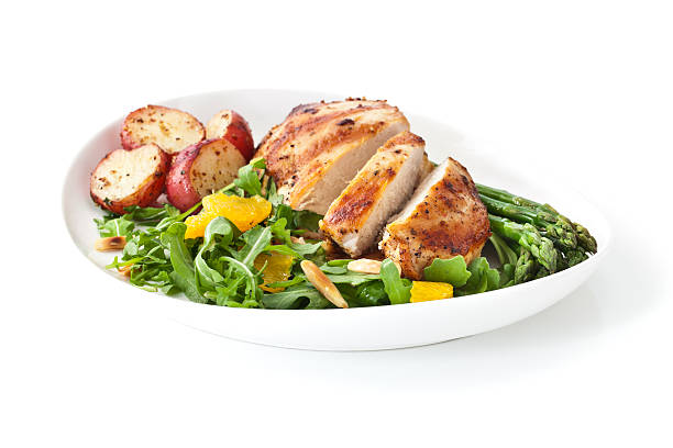 jantar frango saudável - grilled chicken fotos imagens e fotografias de stock