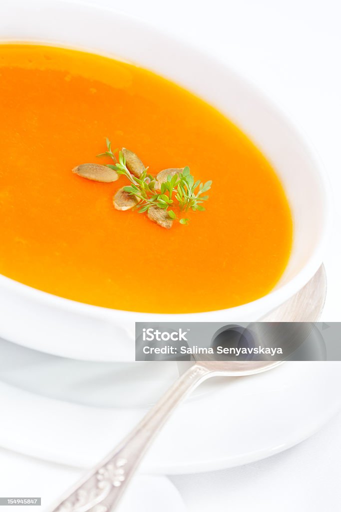 Bowl of Kürbissuppe - Lizenzfrei Moschus-Kürbis Stock-Foto