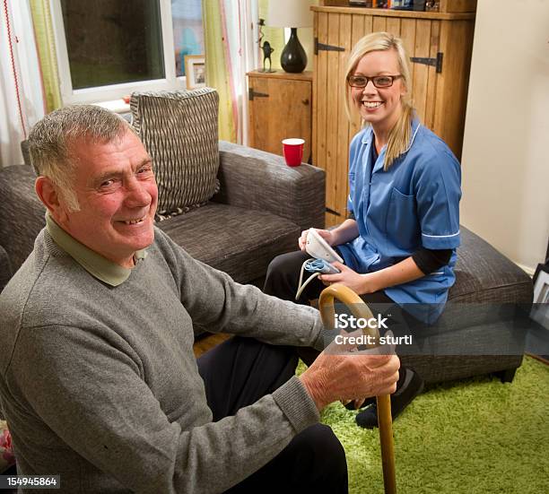 Home Care Stock Photo - Download Image Now - NHS, Walking Cane, Face To Face