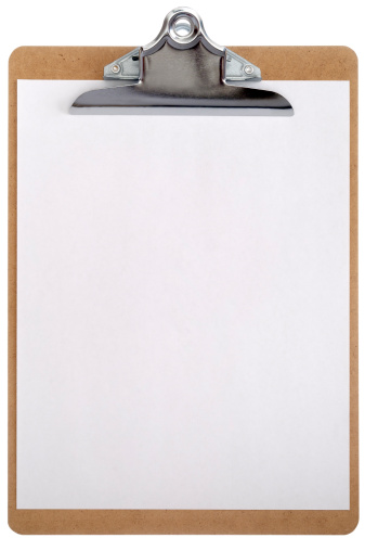 Aislado Portapapeles con hoja de papel en blanco photo