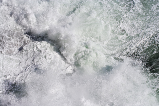Incredible detail of a stormy sea taken from above the waves.