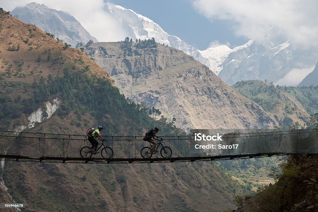 Kali Gandaki Hängebrücke, Nepal - Lizenzfrei Radfahren Stock-Foto