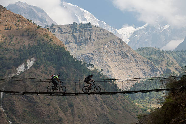 Kali Gandaki suspension bridge, Nepal  annapurna conservation area photos stock pictures, royalty-free photos & images