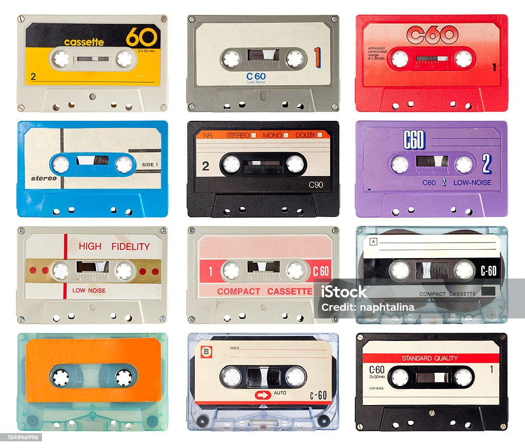 Аудиокассета в eighties - Стоковые фото 1980-1989 роялти-фри