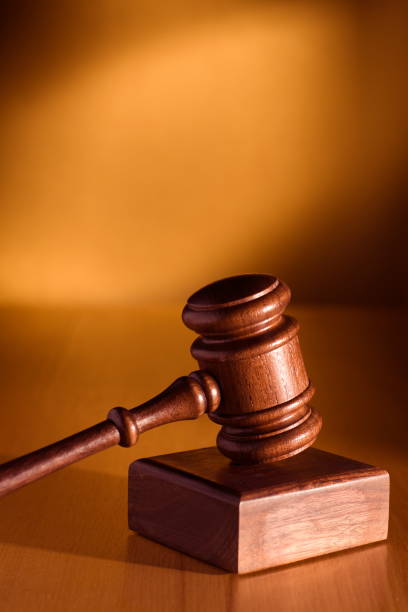 istock Antique brown gavel and sound block 154947600