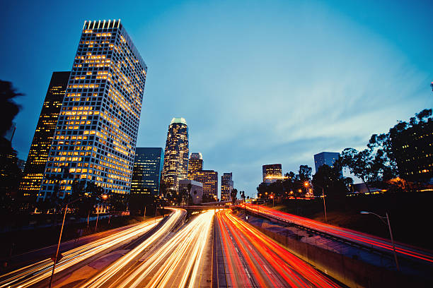 istock Los Angeles freeway at night 154947646