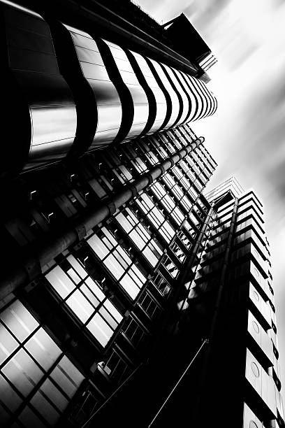 Loyds Tower Multiple exposure image of the brilliantly modern Lloyds building in central london, in the architectural style known as High-Tech. lloyds of london photos stock pictures, royalty-free photos & images