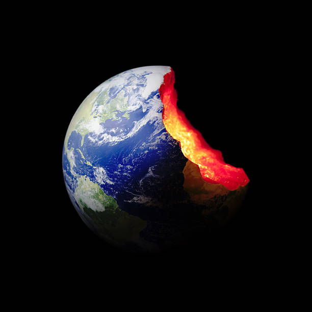 地球地球れたり世界ます。搾取環境コンセプト - earths core ストックフォトと画像