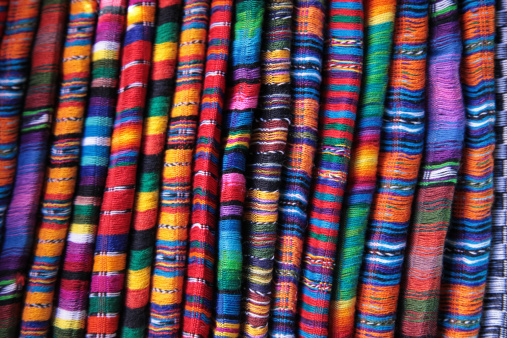 close up of colorful mexican fabrics