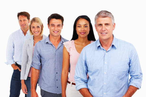 istock Business colleagues standing in a row 154948650