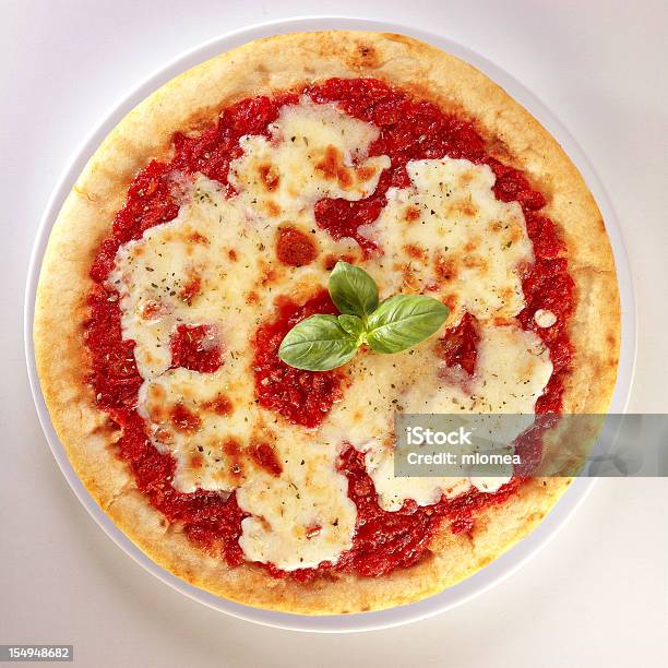 Pizza Stock Photo - Download Image Now - Pizza, White Background, Basil