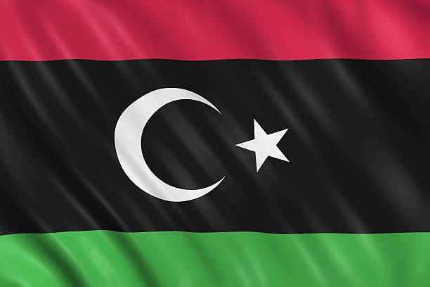 bandera de libia - libyan flag fotografías e imágenes de stock