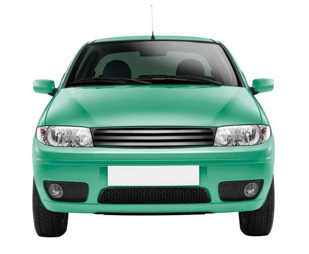 car front side (isolated with clipping path over white background) - car front bildbanksfoton och bilder