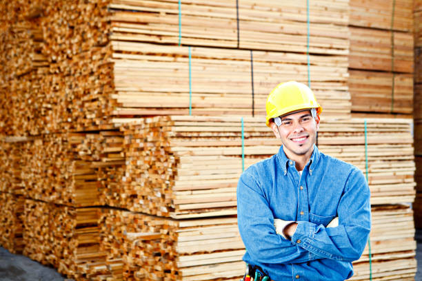istock Young construction worker crossed armes smiling big 154948978