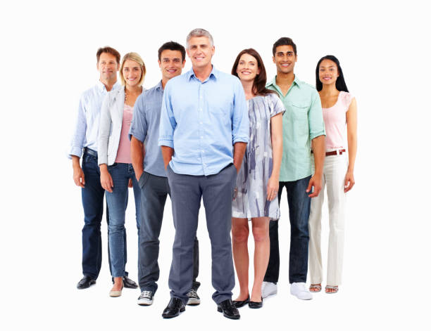istock Happy male executive with his team 154949033
