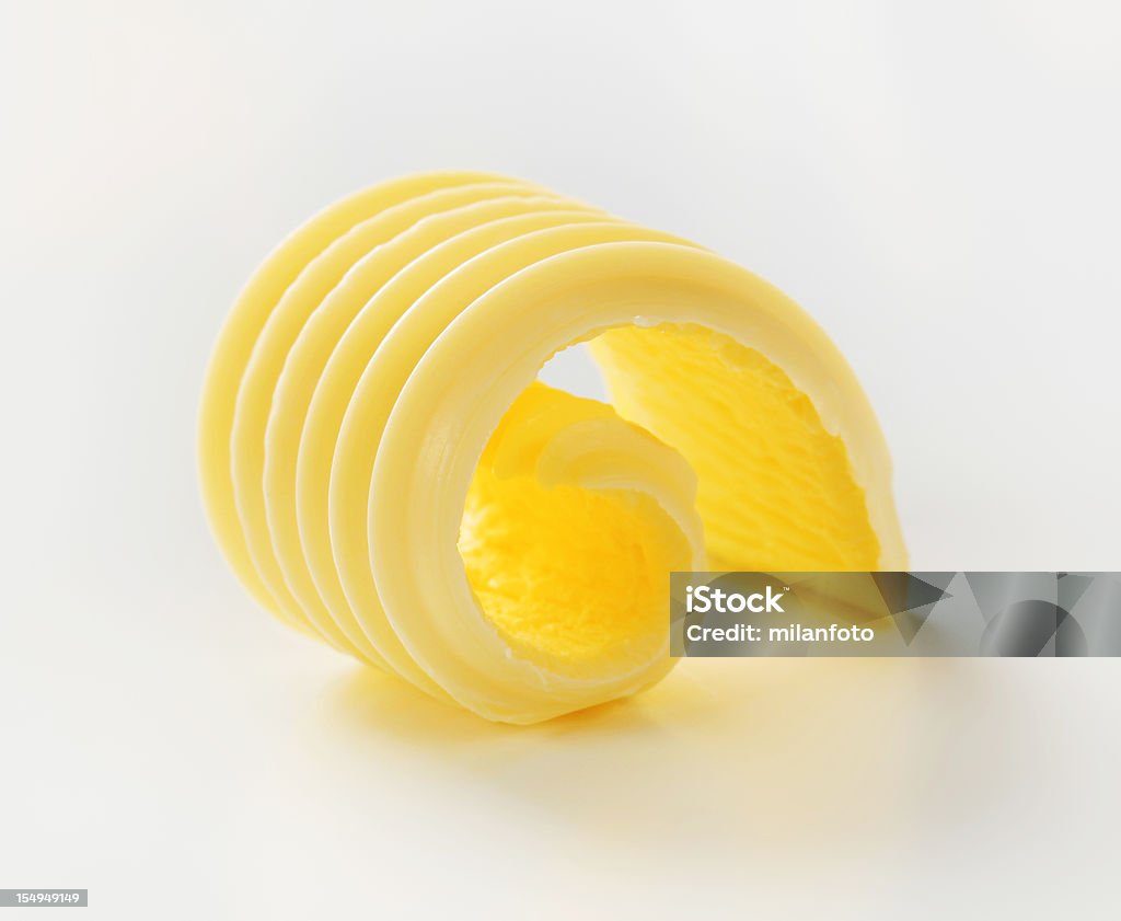 Nahaufnahme slice mit strukturierten gelockter butter - Lizenzfrei Butter Stock-Foto