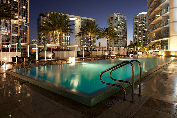Miami Infinity Pool at Epic Hotel stock photo