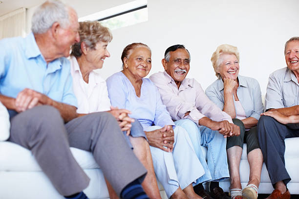 istock Senior friends in discussion 154951990
