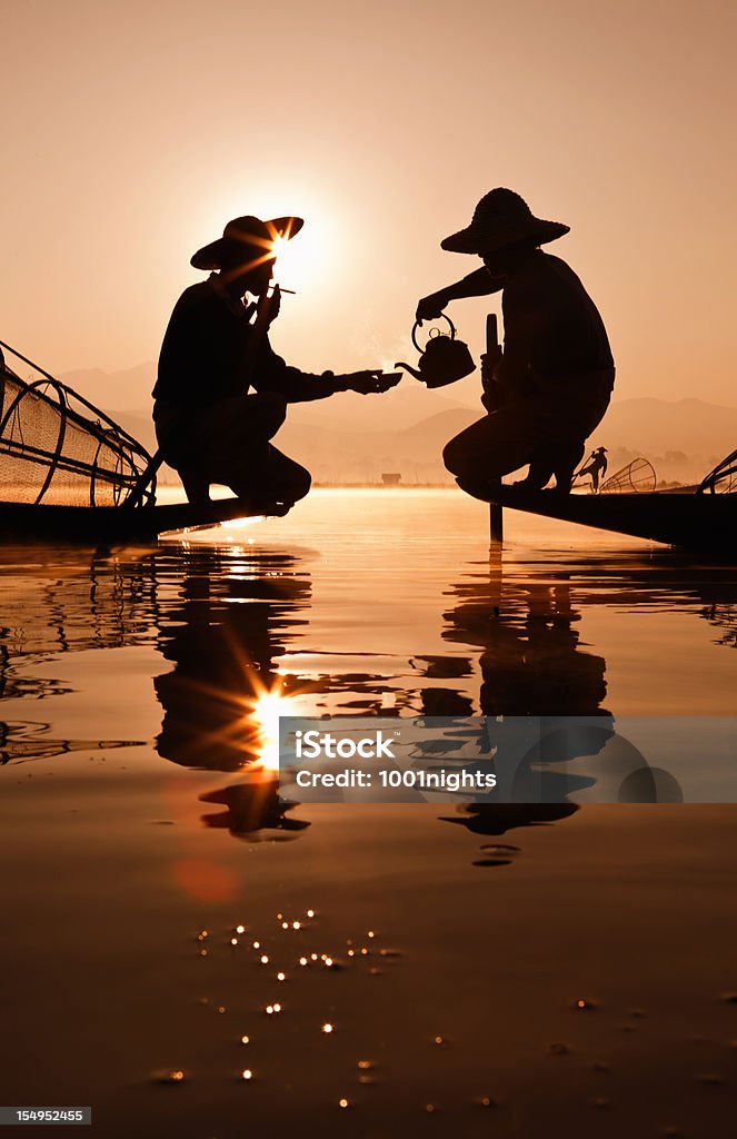 Los pescadores, Myanmar - Foto de stock de Myanmar libre de derechos