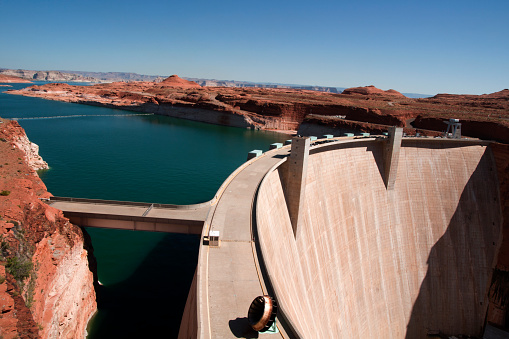 Hydroelectric Dam, Hoover located in the Black Canyon of the Colorado River,