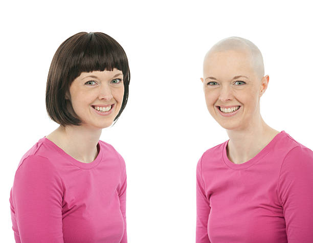 raka piersi-przed i po - completely bald obrazy zdjęcia i obrazy z banku zdjęć