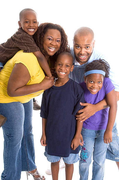 istock Black Family on white background 154952824