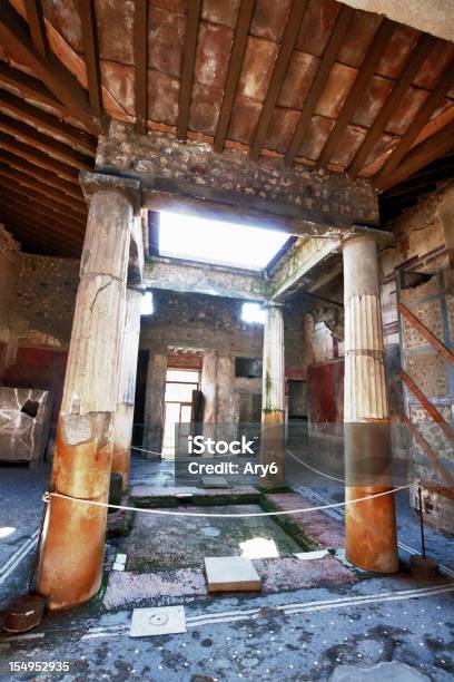 Interni Pompeian House Pompei Italia - Fotografie stock e altre immagini di Anfiteatro - Anfiteatro, Antica Roma, Antica civiltà