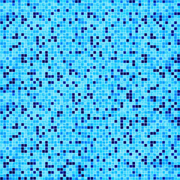 swimming pool floor bisazza mosaic large group of tiles XXXXL - blue swimming pool floor - large group of bisazza tiles - orthogonal arranged - camera canon 5D mark II - unsharped RAW - adobe colorspace minecraft floor patterns stock pictures, royalty-free photos & images