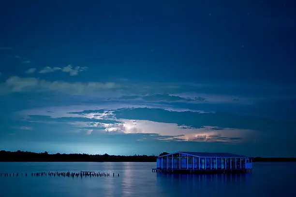 Eternal storm - lightning without thunder that are happening almost every day on the Maracaibo lake in Venezuela