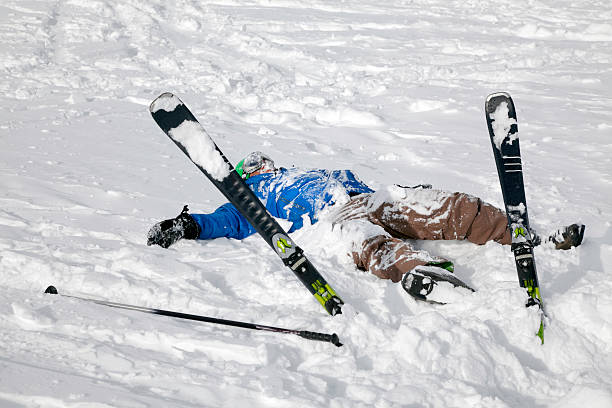 Skiing Accident stock photo