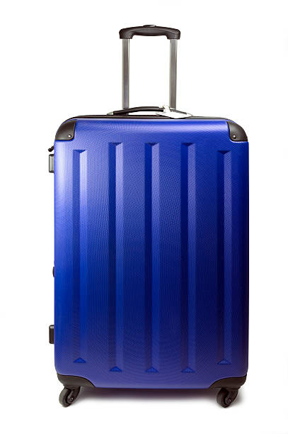 Suitcase on wheels stock photo