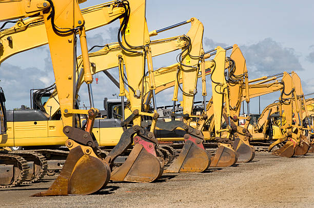 Excavators on a large construction site