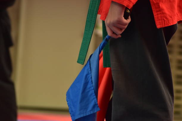 istock Red and blue flag of hapkido referees 1549536460