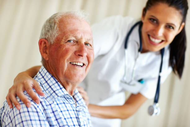 istock Senior man and female doctor 154953654
