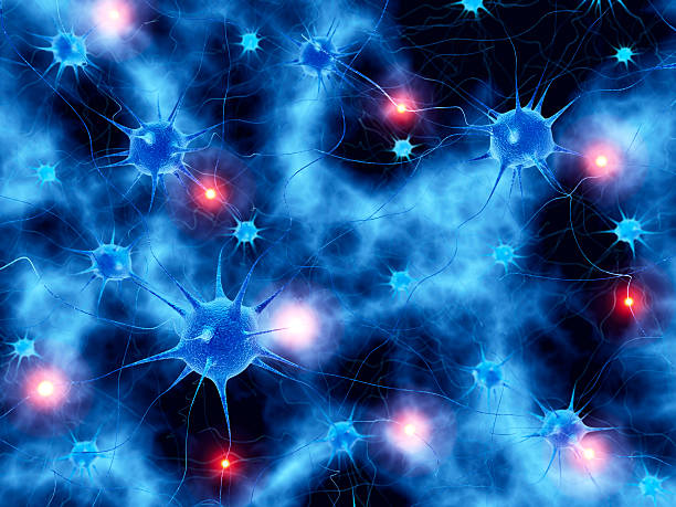 Active neural network abstract background stock photo