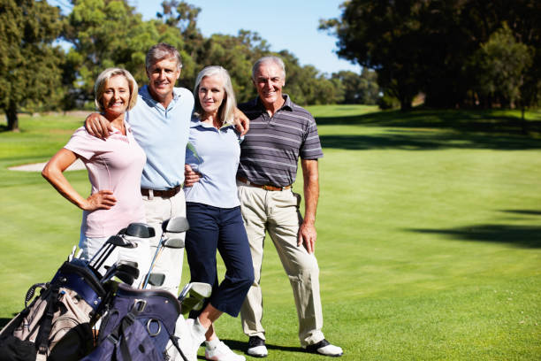 istock Portrait of golf buddies 154953967