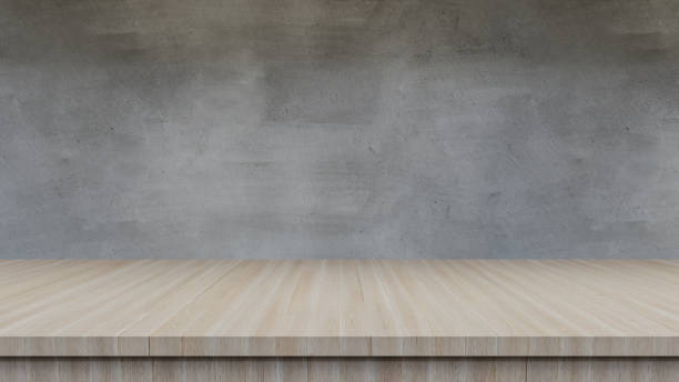 istock Podium background with desk and wall for product display, 3d rendering 1549544958
