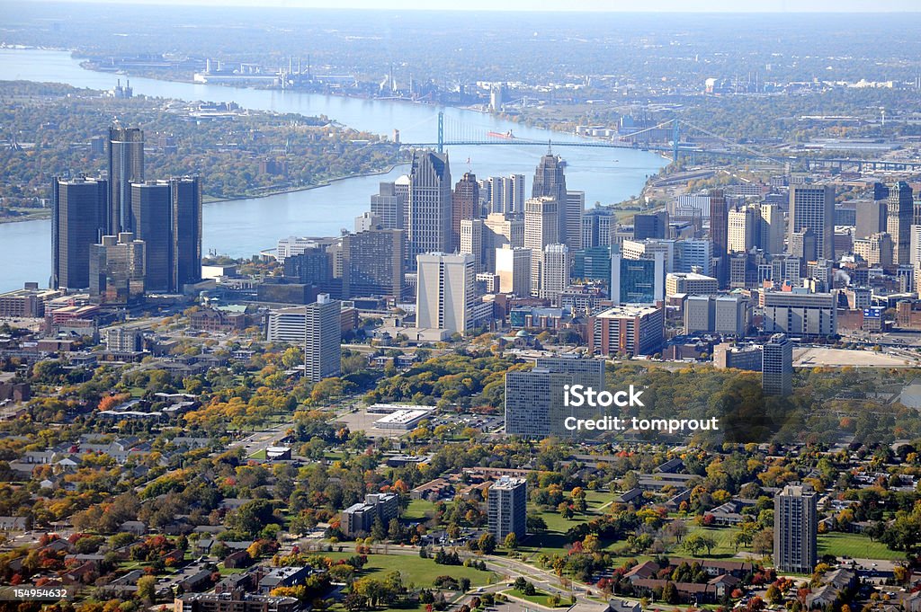 Vista aérea de Detroit, Michigan USA - Royalty-free Detroit - Michigan Foto de stock