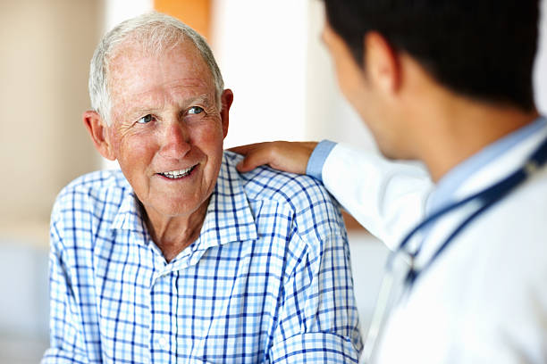 Healthcare worker and elderly patient