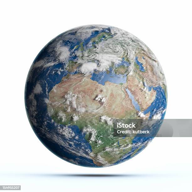 Planeta Terra De África - Fotografias de stock e mais imagens de Globo terrestre - Globo terrestre, Planeta Terra, Fundo Branco