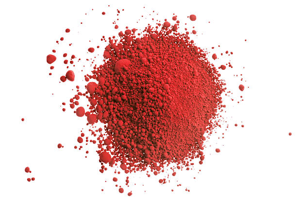 rouge pile de couleur sur blanc - powder paint photos et images de collection