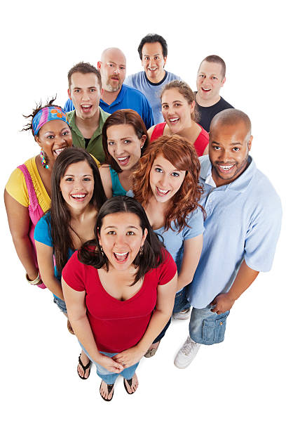 istock Happy Diverse Group of Adults Looking Up 154955354