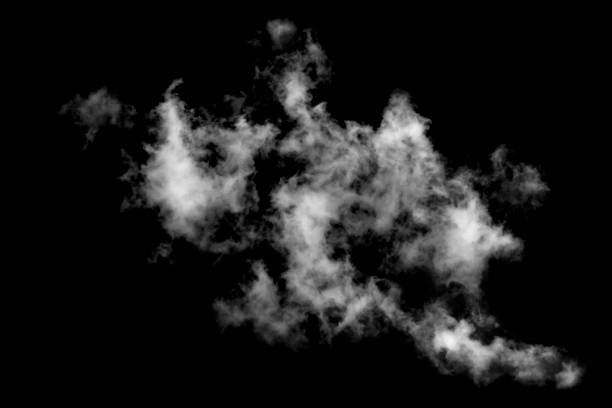 istock White cloud isolated on black background,Textured smoke,brush effect 1549554546