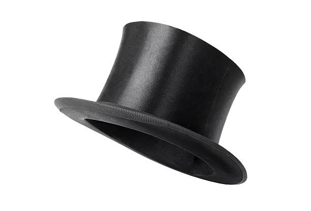 Retro top hat ready to wear on white background Retro top hat ready to wear on white background hat stock pictures, royalty-free photos & images